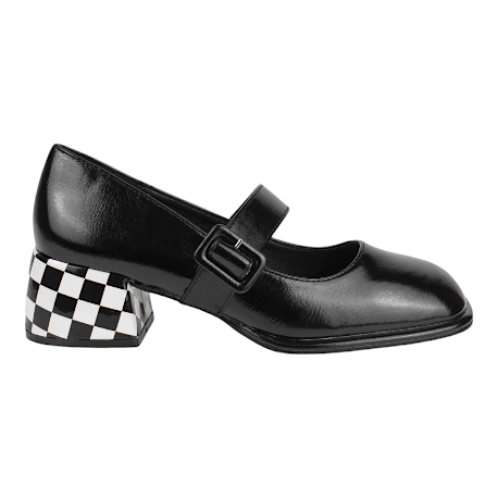 Merceditas Negras Mujer ConTacón Medio y Estilo Retro - Azarey 562H953 2 Merceditas Negras Mujer ConTacón Medio y Estilo Retro - Azarey 562H953 - Imagen 2