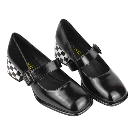 Merceditas Negras Mujer ConTacón Medio y Estilo Retro - Azarey 562H953 3 Merceditas Negras Mujer ConTacón Medio y Estilo Retro - Azarey 562H953 - Imagen 3