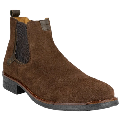 Botines Chelsea de Serraje Marrón para Hombre con Cremallera y Plantilla de Gel - Innova Shoes 1700