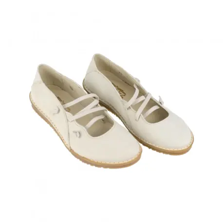 Merceditas Plana Piel Nobuck Elásticos Cruzados Brans 13718