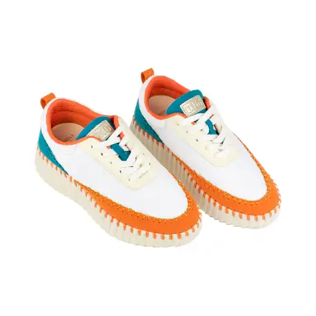 Deportivos Casual Mujer Amarillo y Naranja Cosido Combinado DAngela DOG26021