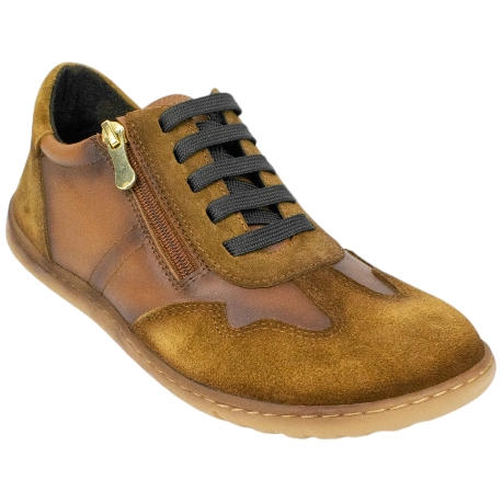 Zapato Barefoot Mujer Piel Cordones y Cremallera Vivant V-2754