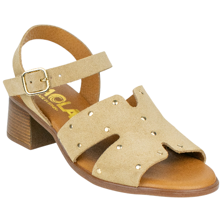 Sandalia Piel Tacón Medio Planta Gel Kaola 2736 1 Sandalia Piel Tacón Medio Planta Gel Kaola 2736